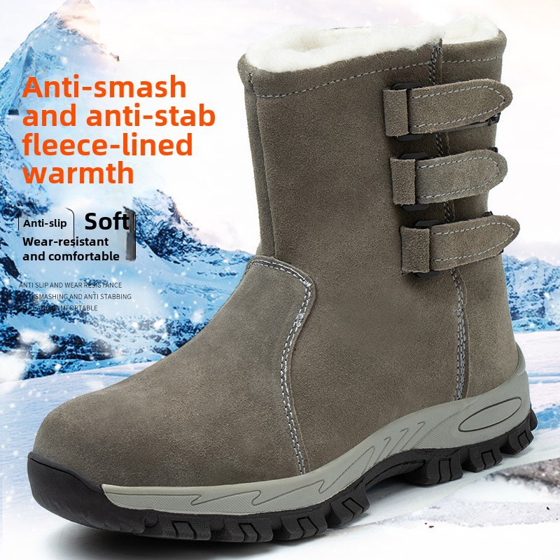 Stivali invernali da lavoro da uomo in cotone con punta in acciaio_voghion.com