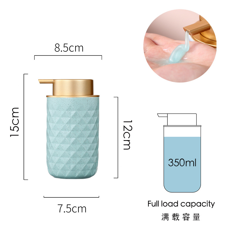 Botella de jabón de desinfectante de manos de cerámica nórdica ins viento prensado envasado baño baño gel de baño Amazon temu