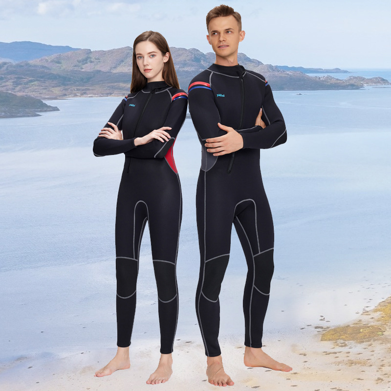 New 3mm Men One-piece Warm Long Sleeve Cold-proof Surfing Snorkeling Winter Swimsuit Diving Suit Women_voghion.com
