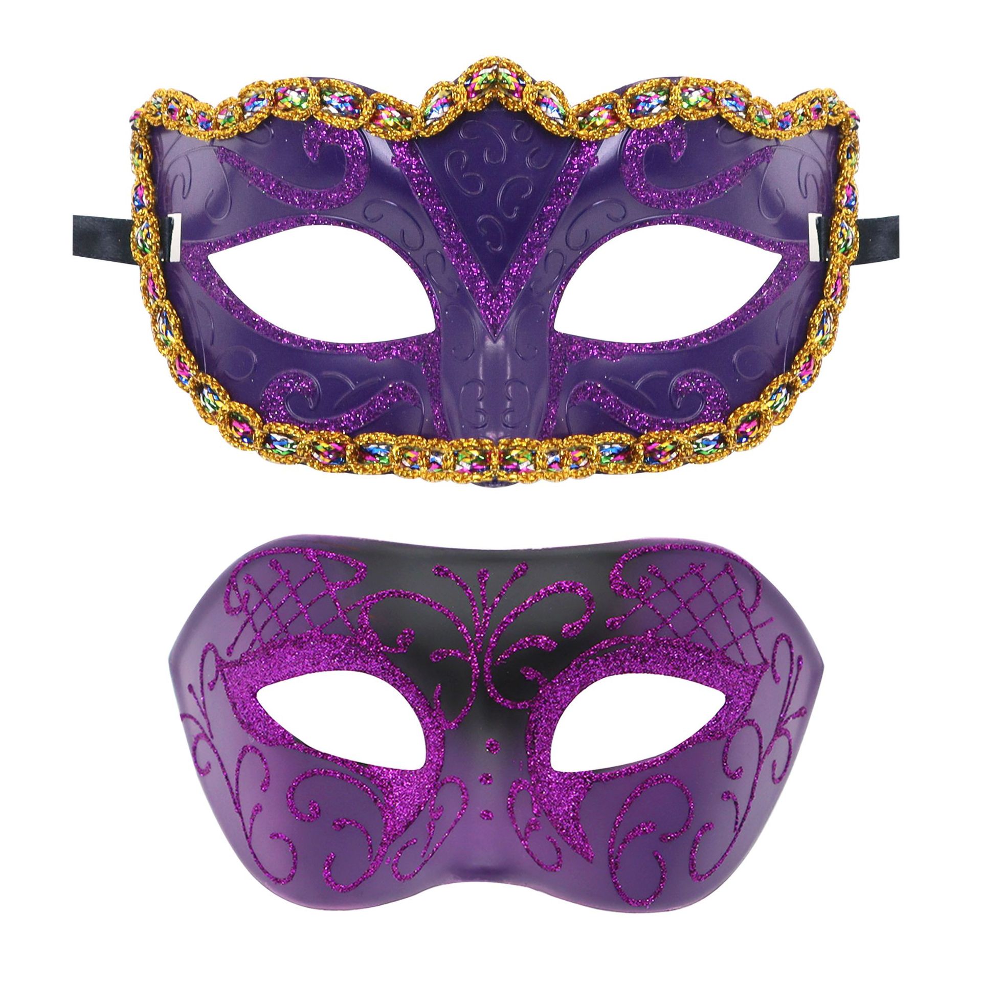 Amazon máscaras de fiesta de carnaval de venta caliente máscaras de baile unisex pintadas alrededor del borde de San Valentín