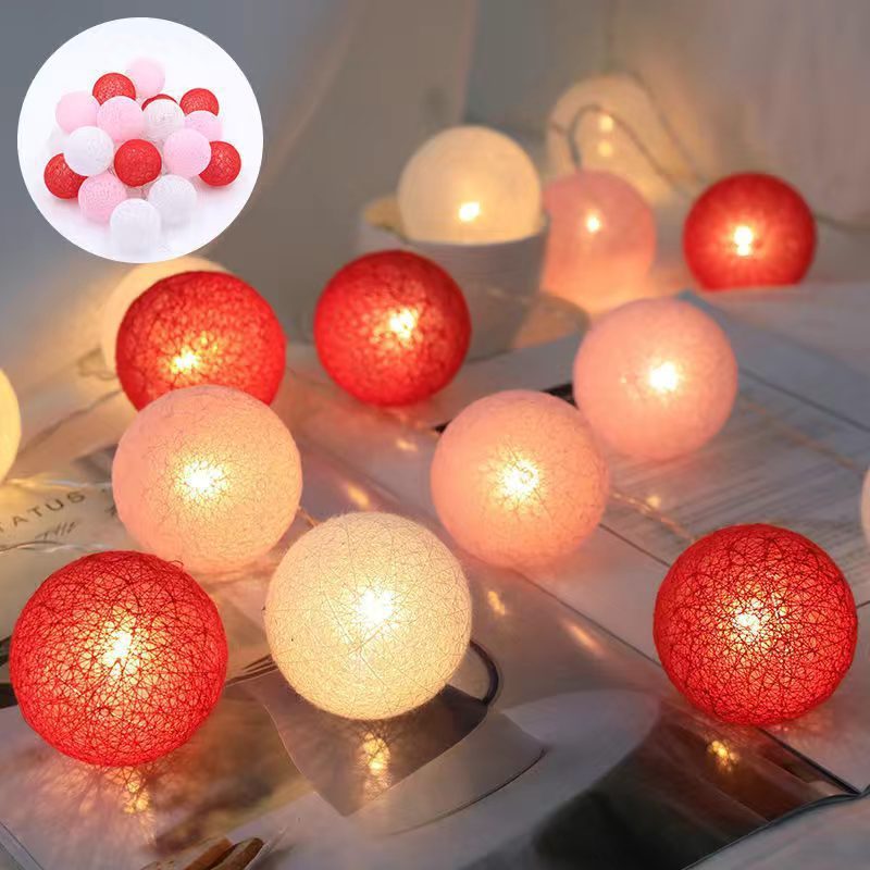 LED彩灯跨境圣诞灯棉线球灯房间卧室装饰ins生日节日灯小灯串灯|undefined