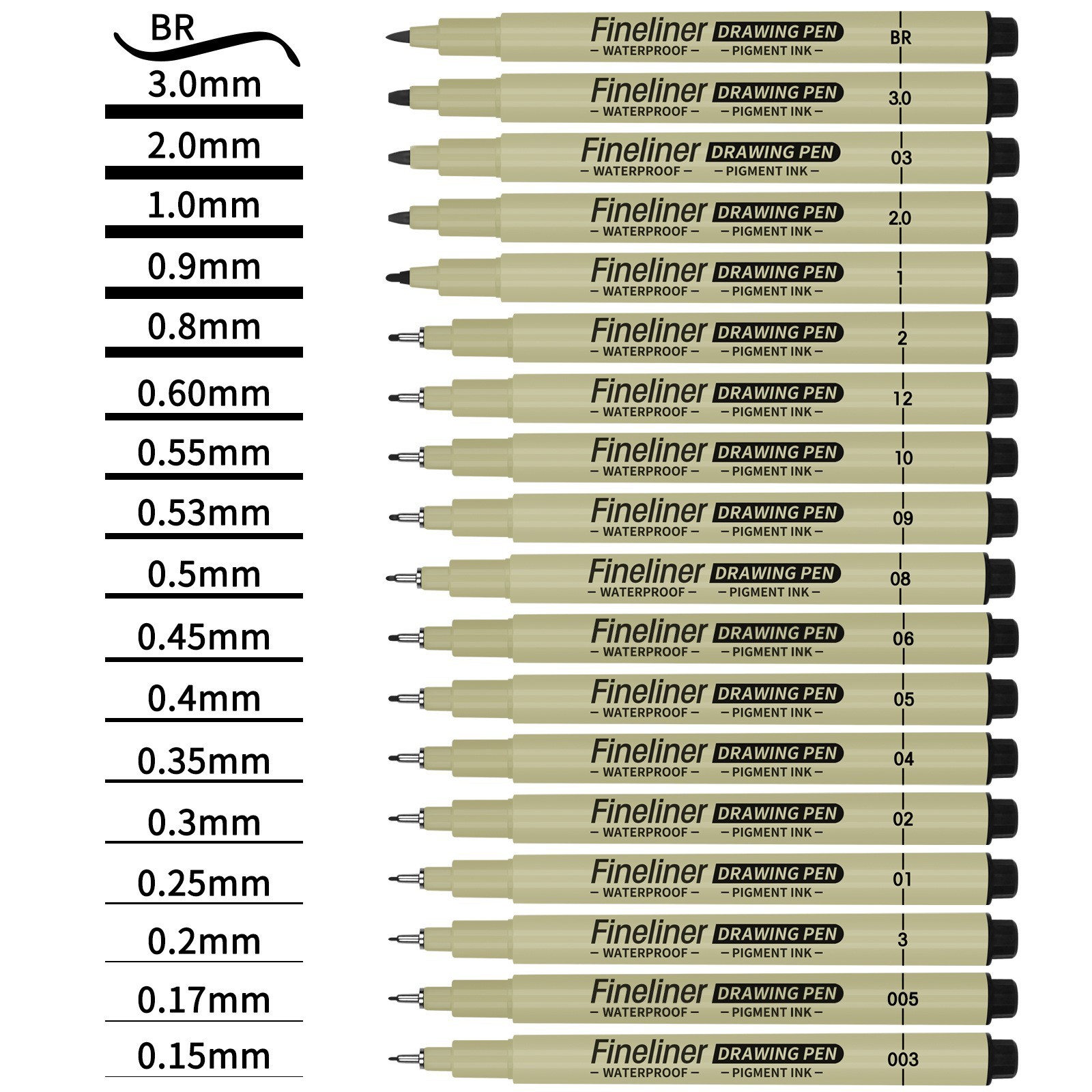 Cross-Border Popular Art Liner Pen for Drawing, Water-Resistant, Quick-Drying, Black Needle Tip Pen for Comics, Outlining, and Hand-Drawn Designs for Art Students