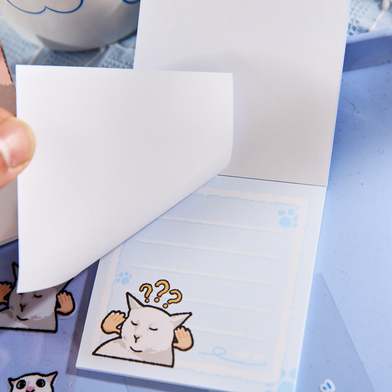 Yoyo Brin Fun Memo, gato divertido, tema lindo abstracto, nota de escritura, nota de registro