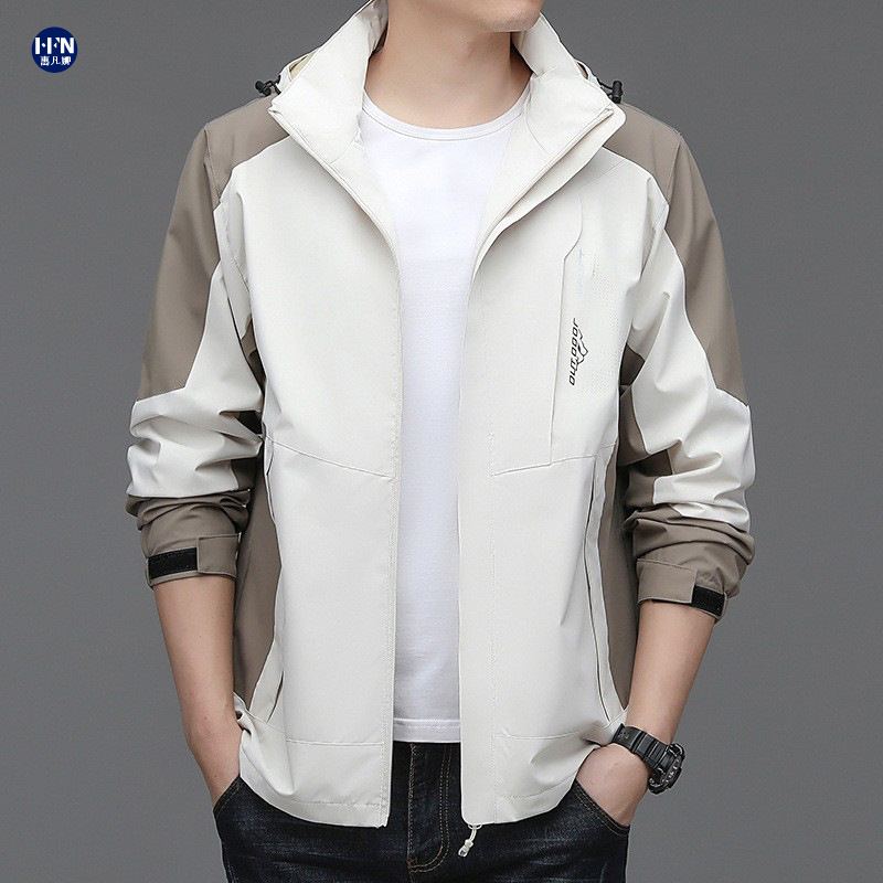 Men's Jacket for Young and Middle-Aged, Spring and Autumn, Hooded, 2023 New Trendy Casual Windbreaker, Loose Fit