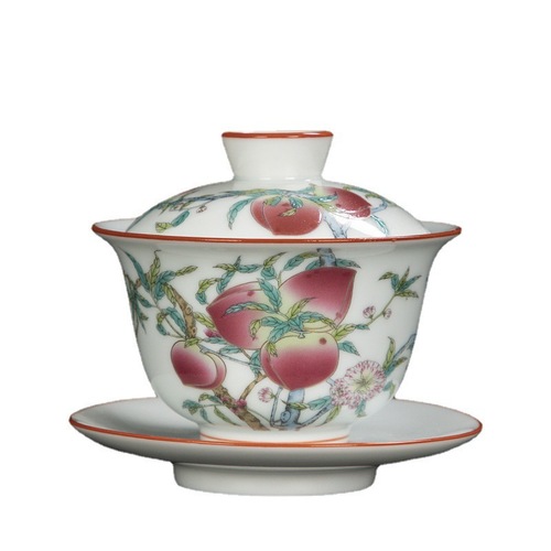 Yingqing white porcelain gongfu tea set cover bowl, public cup, large tea bowl, host cup, household tea drinking single cup tea sea