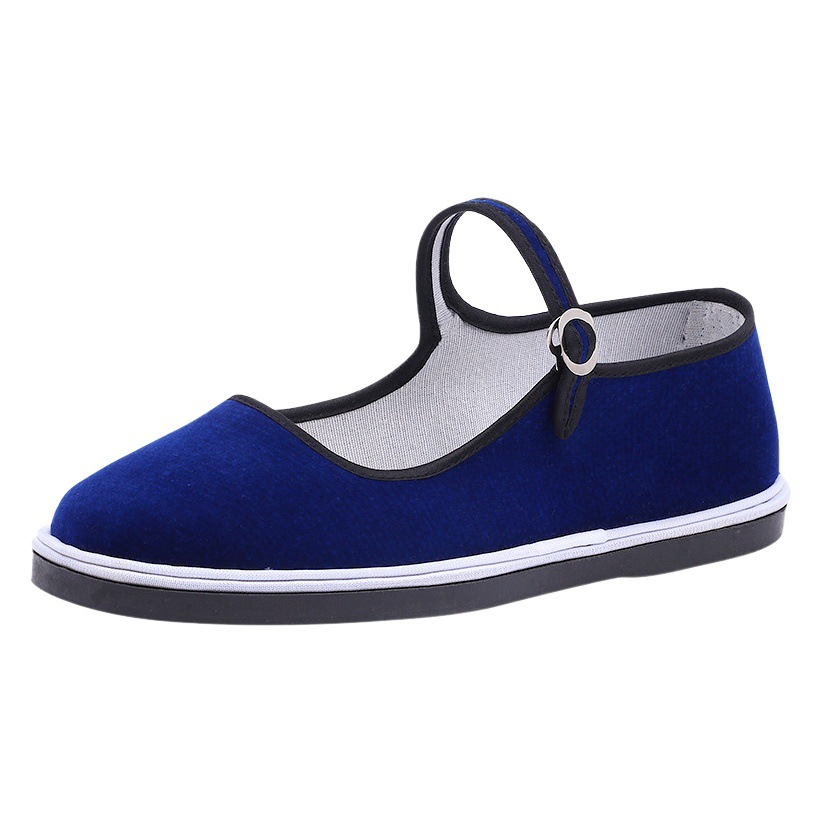 Old Beijing Cloth Shoes Flat Heel Stitched Shoes Low Top Lay-soled Cotton Cloth Shallow Mouth Flat Rubber-soled Women's Cloth Shoes for Mother