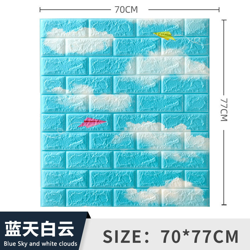 Espuma 3D tridimensional pegatinas de pared papel pintado autoadhesivo al por mayor anti-colisión bolsa suave decorativo papel pintado de pared impermeable