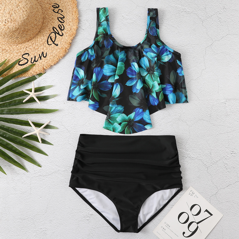 91g Weight Polyester Fabric Type Ditsy Floral, Solid Color Pattern L, M, S, XL, XXL Size Ditsy Floral Solid Color Tankinis 1