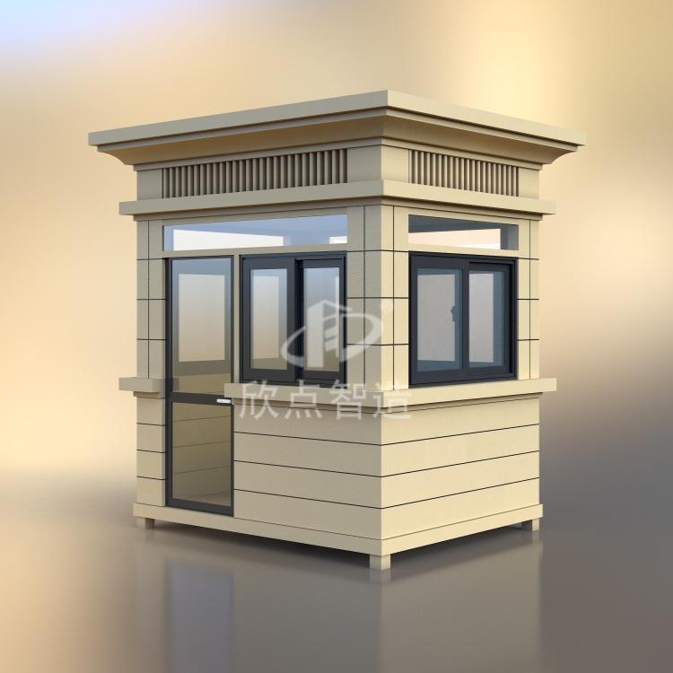 Pabellón de guardia Sala de guardia Pabellón de seguridad terminado Fabricante Estructura de acero Pintura de piedra real Sala de servicio al aire libre móvil