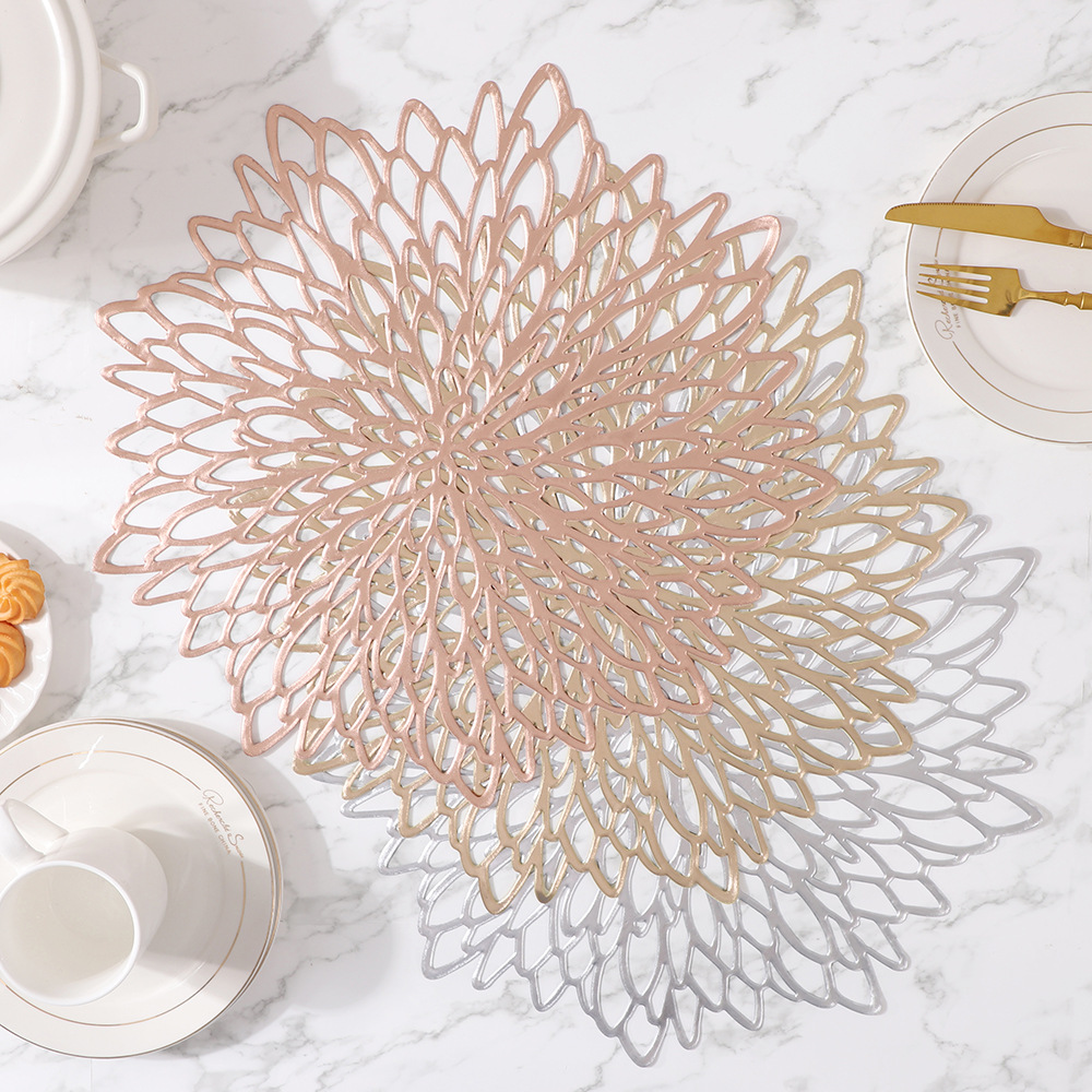 Venta caliente transfronteriza almohadilla de aislamiento de estampado en caliente de pvc sentido avanzado hogar estilo ins alfombra de mesa exterior protección de escritorio mantel occidental