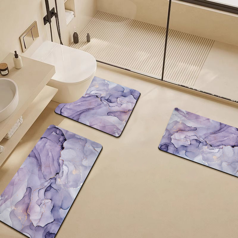 Alfombra de barro de diatomeas simple, alfombrilla de baño de secado rápido absorbente de agua especial, alfombrilla de baño de tres piezas antideslizante y resistente a la suciedad