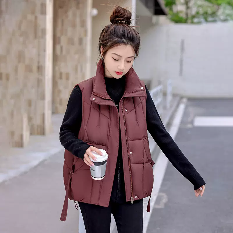 短款棉马甲宽松时尚棉坎肩2025秋冬亚马逊跨境女装羽绒棉马夹背心