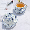 Retro blue and white coffee set, afternoon tea, ceramics, Birthday gift