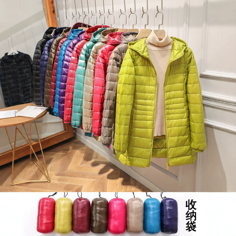 Pinghu Lightweight down Jacket for Women, Mid-Length with Hood, 2026 Autumn and Winter New Style, Slim Fit, Lightweight, Thin, Plus Size Coat Pinghu Lightweight down Jacket for Women, Mid-Length with Hood, 2026 Autumn and Winter New Style, Slim Fit, Lightweight, Thin, Plus Size Coat