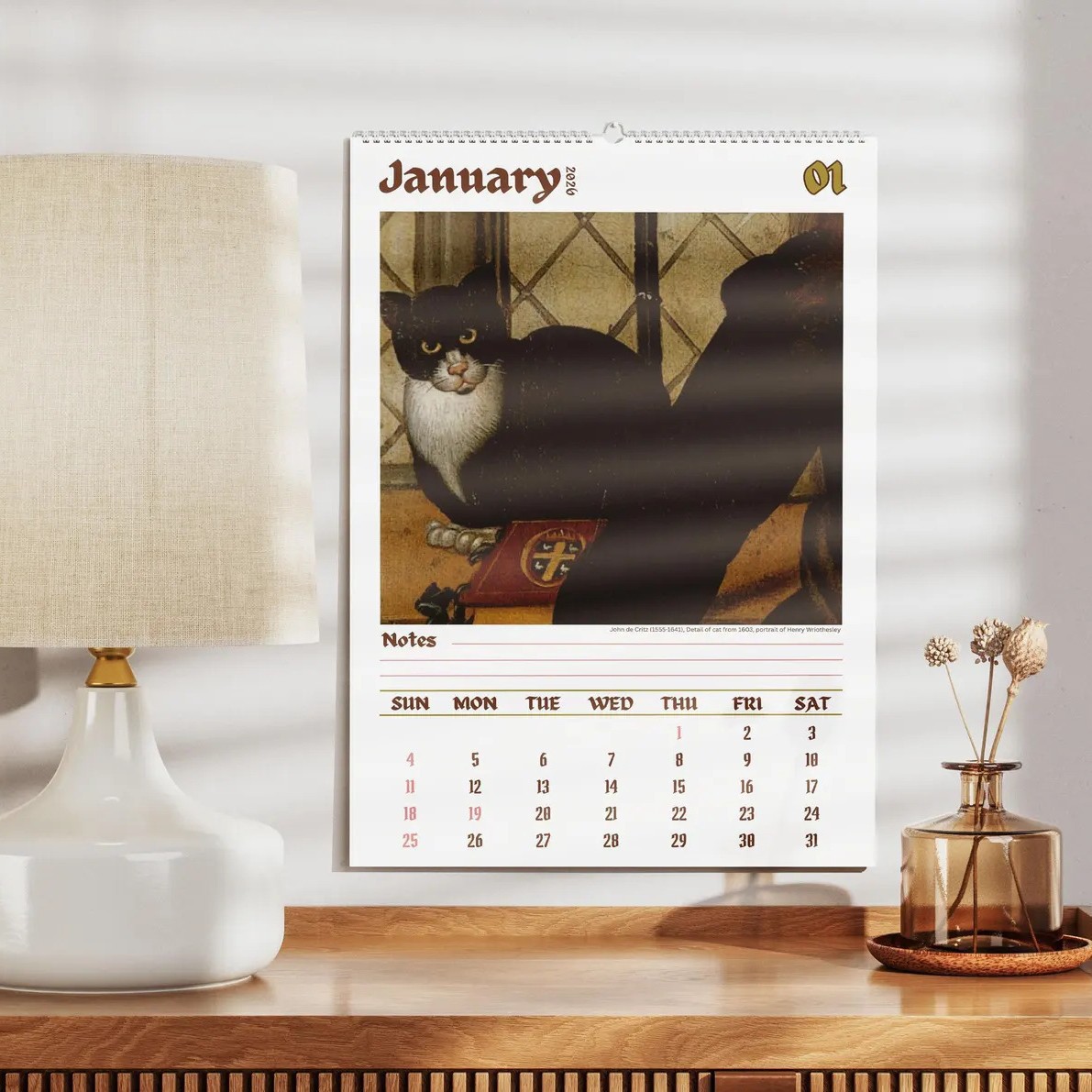 Amazon trendy quirky new Weird Cat Wall Calendar 2026 Strange Cat hanging calendar