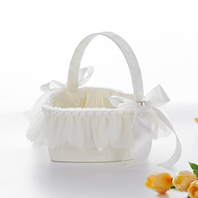 婚礼心形蝴蝶结小篮子新娘结婚欧式撒花篮新款花童小花篮婚礼用品