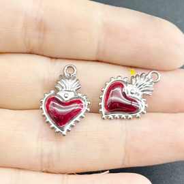 复古哥特风做旧个性合金滴油爱心