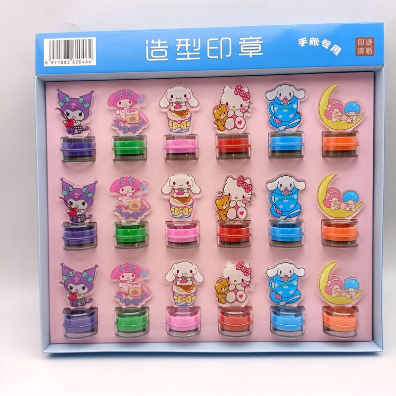 クロスボーダー新ラブブ 18 アクリルシール LABUBU かわいい装飾品子供用スタンプご褒美シールバッチ|undefined