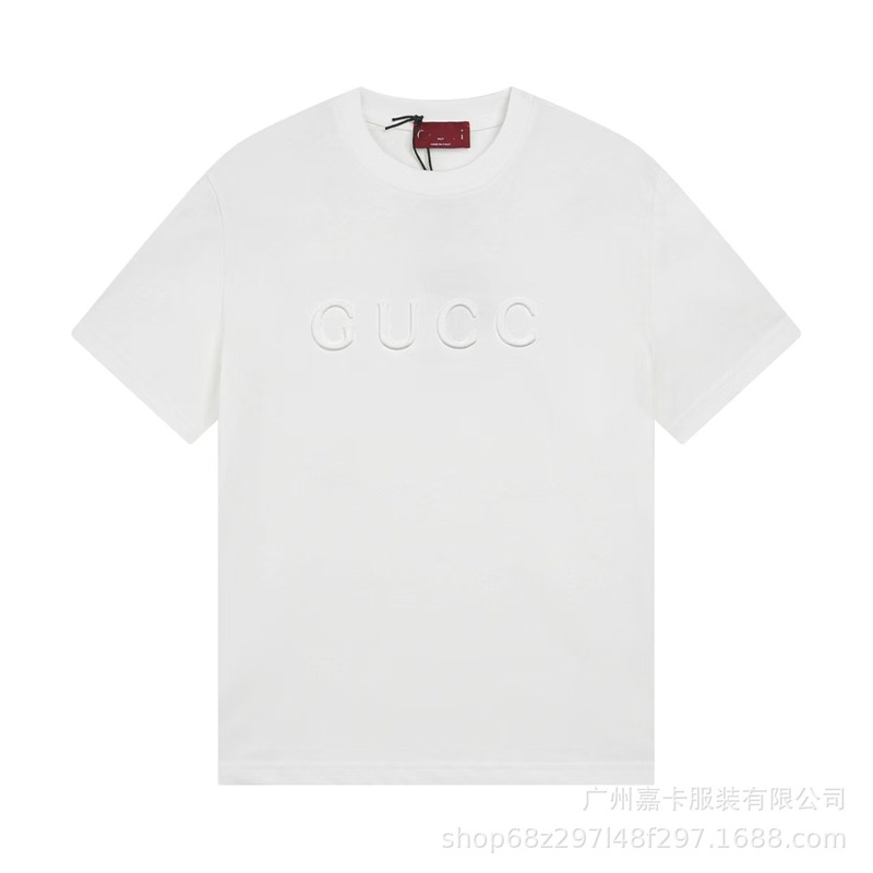 クロスボーダーハイエンドGファミリーTシャツラウンドネックフロントロゴ柄シリーズカジュアル男女同型半袖Tシャツ|undefined