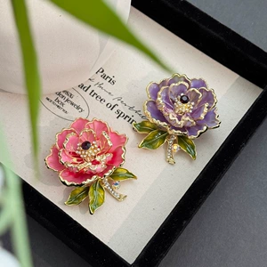 High-grade Peony Flower Exquisite Brooch National Fashion Chinese Classical Corsage Elegant Pin Flower Cheongsam Hanfu Accessories