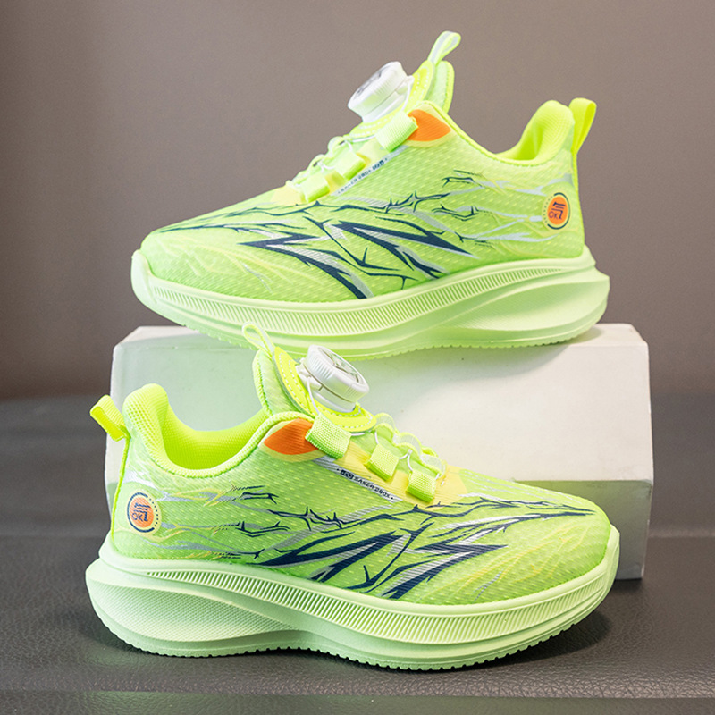 Boys' Running Shoes, Soft-Soled Children's Sports Shoes, Autumn New Button-Down Casual Shoes, Lightweight Non-Slip Student Basketball Shoes