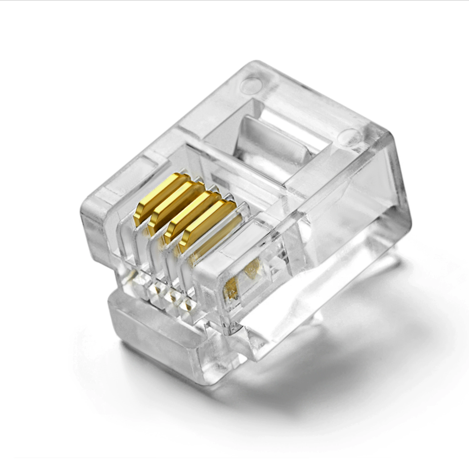 Getson RJ11 телефон хрустальная головка 6P4C2C 4 Core 2 Core чистая медная позолоченная телефонная линия разъем стационарный факс