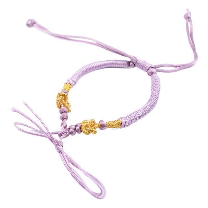 Handmade winding woven bracelet rope diy transfer beads safety buckle hand rope semi-finished product Square auspicious knot hand rope