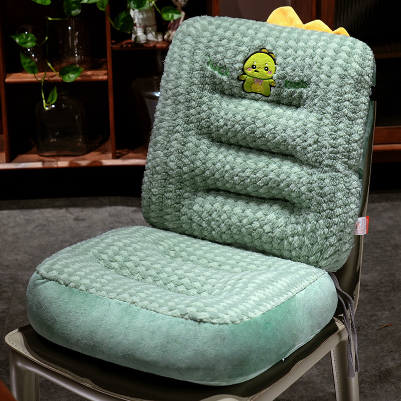 Elefantes de dibujos animados dinosaurios cojín de asiento de oficina grueso cojín de asiento desmontable antideslizante cojín de respaldo de automóvil