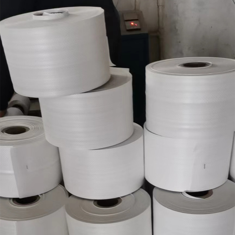 厂家批发白色编织袋蛇皮袋单层塑料缠绕带电缆钢材编织缠绕布条