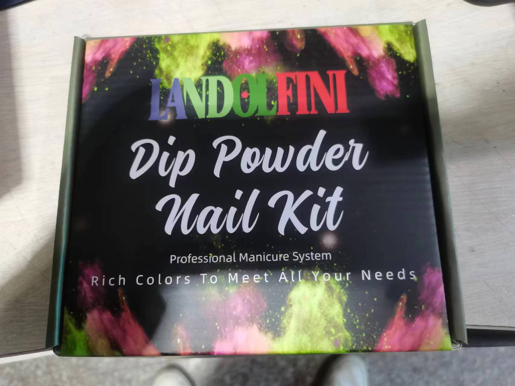 Set de Práctica de Uñas Francesas de Amazon, Polvo de Cristal, Líquido Cristalino, Blanco, 42 Colores, Capa Base, Capa Superior