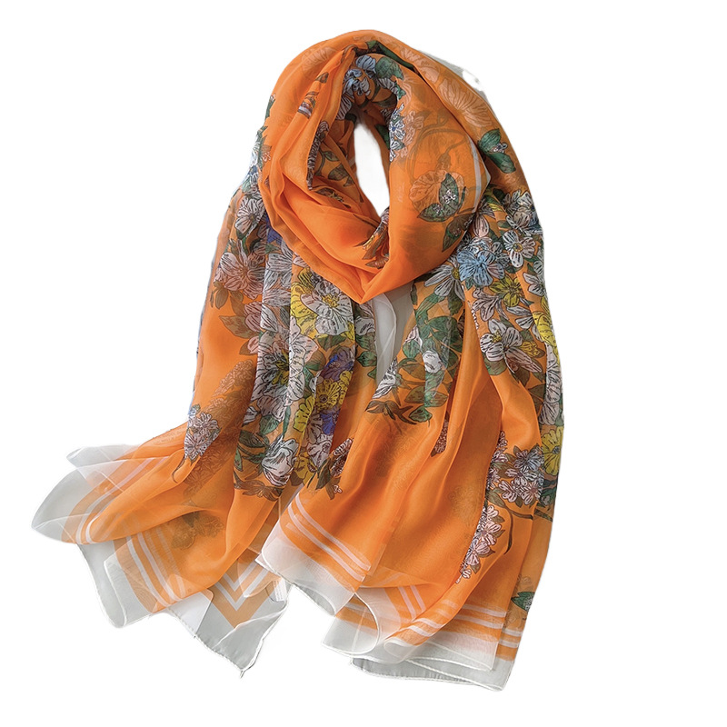 Nuevo hilo suave impresión de moda toalla de hilo protector solar ligera y transpirable toalla de seda turística alta sensación toalla de playa toalla de chal