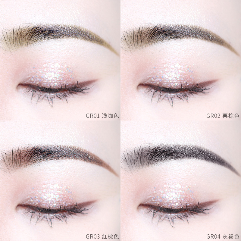 XIXI网红同款四分叉液体水眉笔持久显色防水防汗立体仿真原生眉