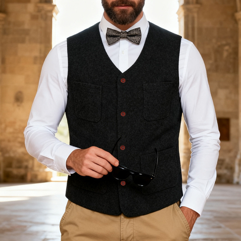 Cross-Border Foreign Trade Casual Jacket V Neck Vest Slim Casual Formal Business Dress