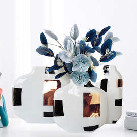 简约现代创意软装饰品陶瓷插花器样板房间售楼处玄关酒店大堂摆件