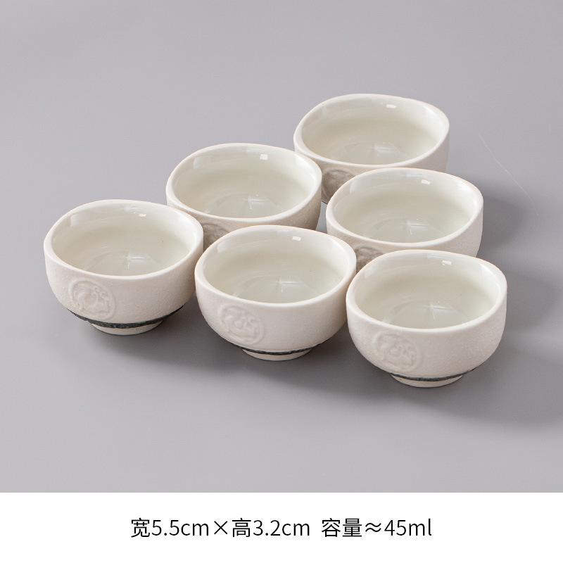 Ceramic tea cup, glass tea set, 6 pieces