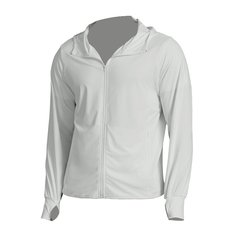 Enriquecer y aumentar la ropa de protección solar masculina Youjia con el mismo verano ultra delgado ventilador anti-UV seda de hielo ventilador ropa de protección solar