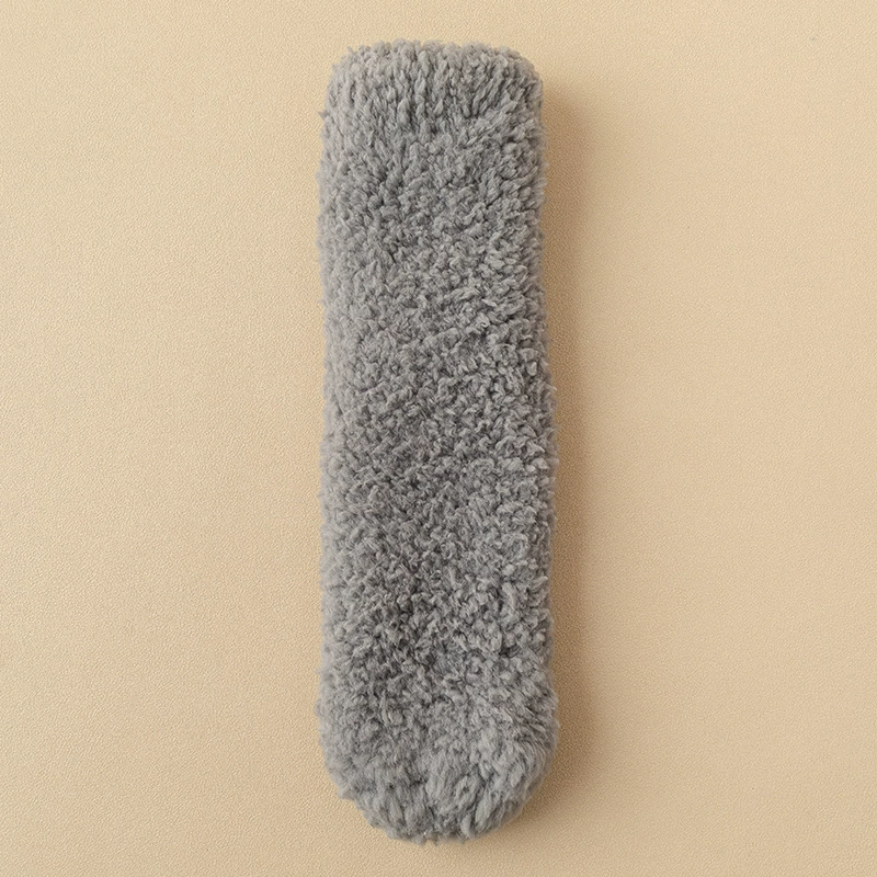 Winter coral velvet fleece keep warm socks, mid-length, increased thickness