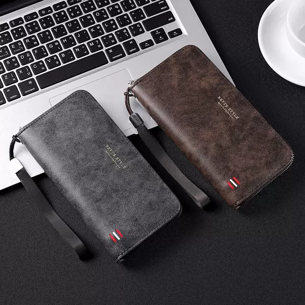 Cross-Border Hot-Selling New Men's Wallet Long Wallet Mobile Phone Coin Purse Large Capacity Clutch Bag Casual Multi-Card Slots