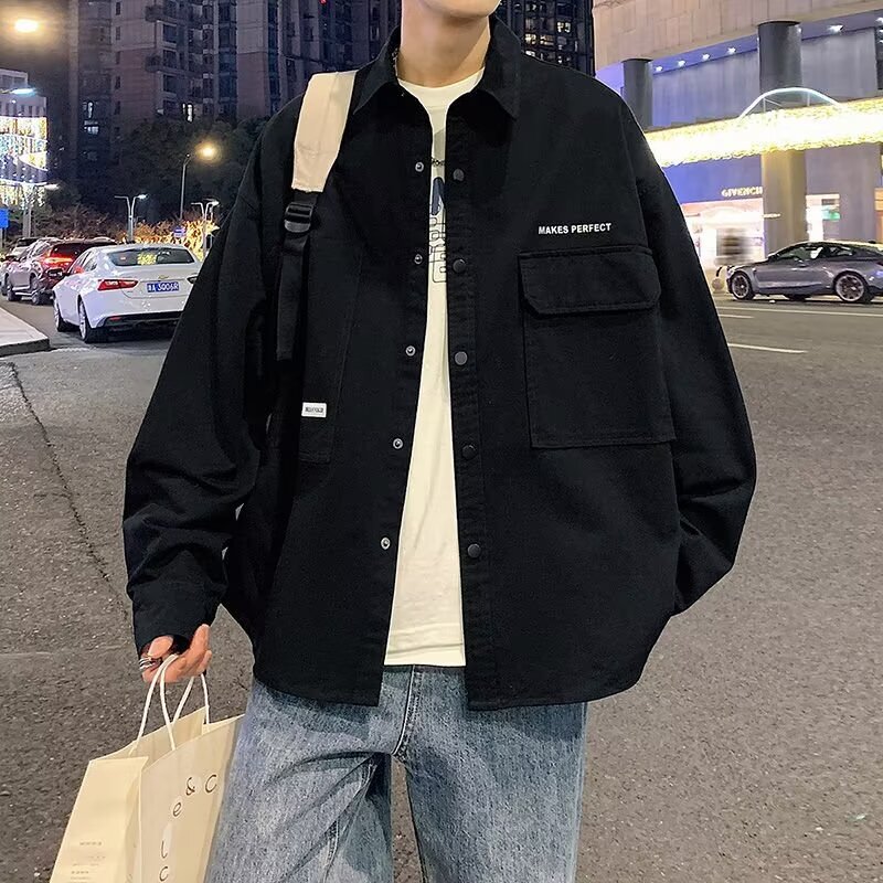 2024 men's handsome cotton 8XL shirt jacket spring youth early autumn overcoat casual summer wholesale 2024 men's handsome cotton 8XL shirt jacket spring youth early autumn overcoat casual summer wholesale