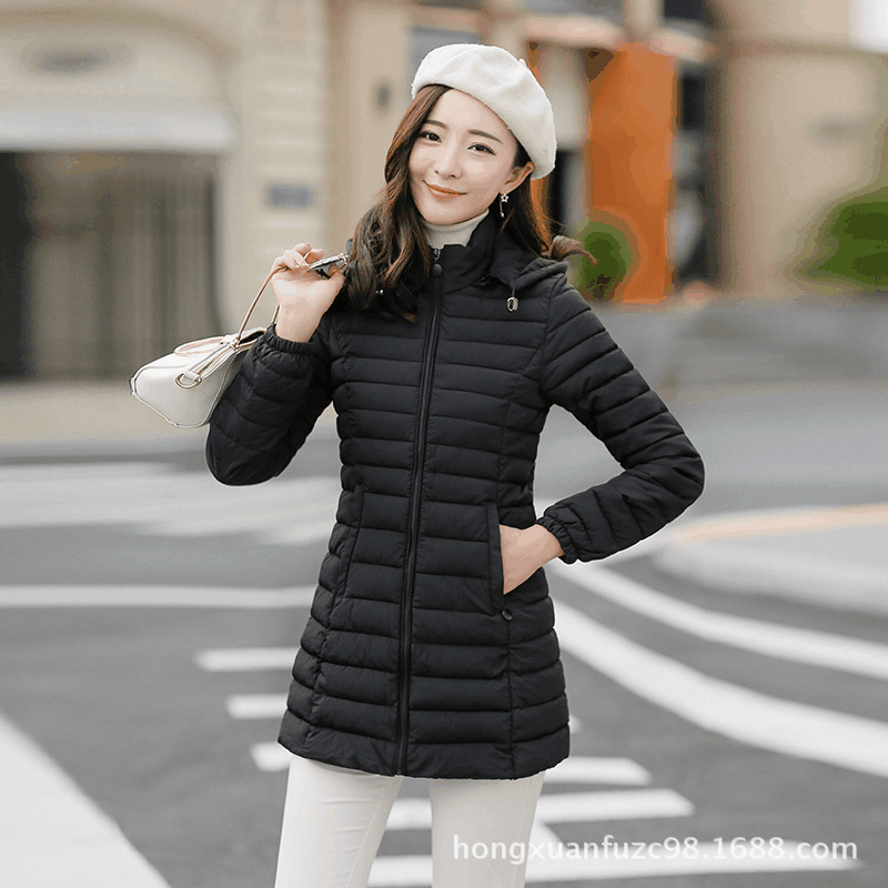 Новое осенне-зимнее женское Стеганое пальто средней длины в Корейском стиле, приталенное пальто с хлопковой подкладкой больших размеров, пальто с защитой от холода