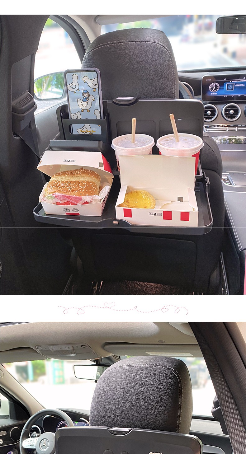 Car Small Table, Rear Seat, Multifunctional Car Dining Table, Foldable Storage Dining Table, Computer Laptop Stand
