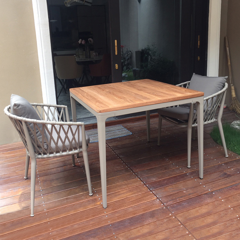 Mesas y sillas para patio exterior, mesa de comedor para cafetería de jardín al aire libre, juego de sillas de mimbre para exteriores para alojamiento familiar. image 5
