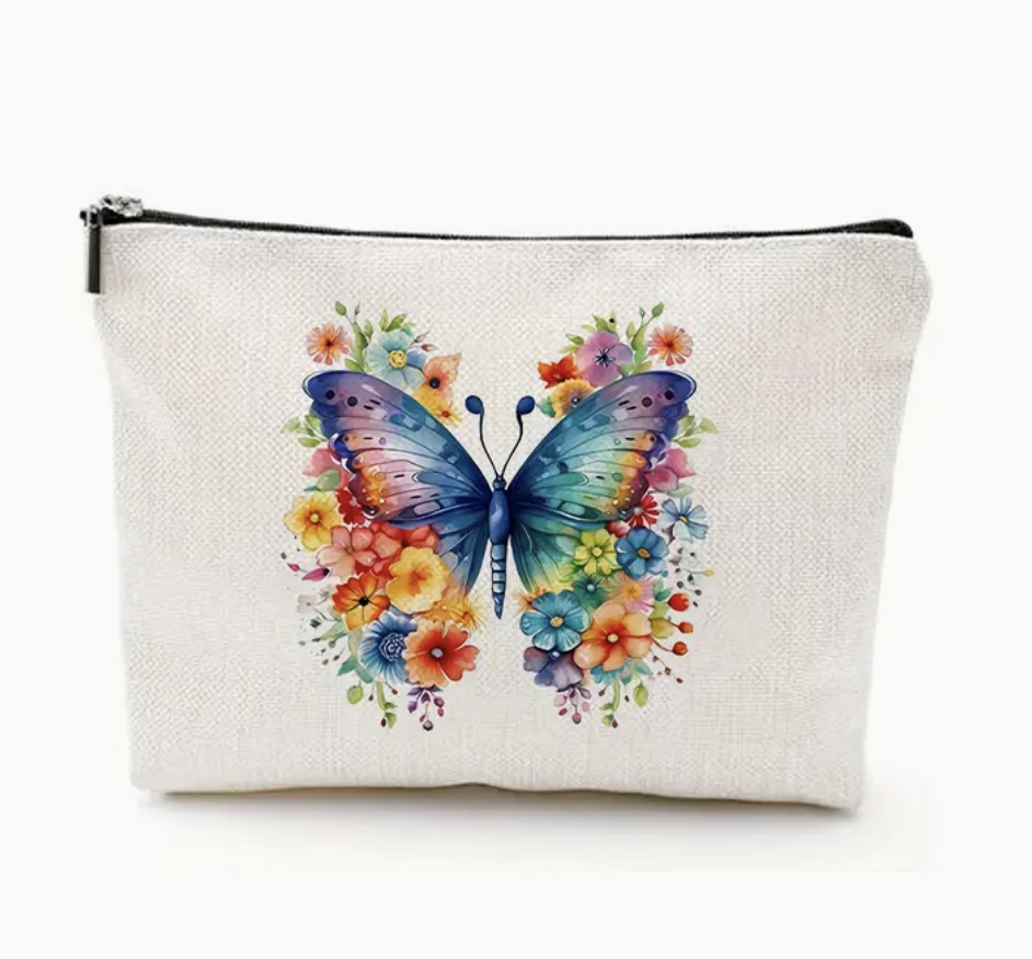 Amazon Butterfly transfronterizo impresión doble cara bolsa de lavado nueva bolsa de viaje bolsa de accesorios de belleza bolsa al por mayor