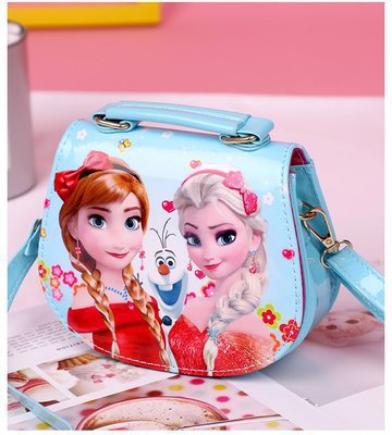Niños bolsa de hielo princesa bolso de las niñas estilo coreano mochila princesa Elsa lindo hombro bolsa de mensajero al por mayor