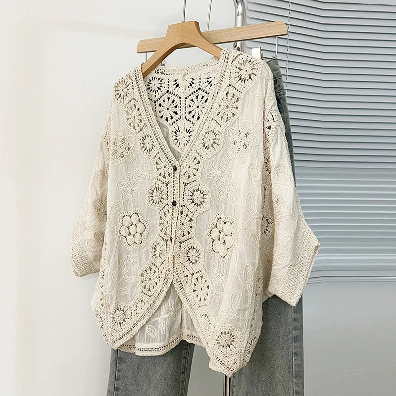 Summer shirt, cardigan, plus size, boho style