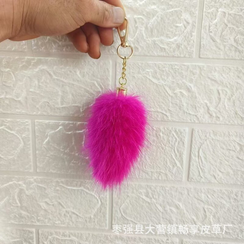 Imitation fox fur tail car key chain pendant women's handmade tail high-grade key pendant fur bag pendant
