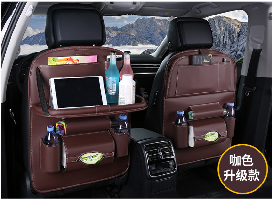 Suministros de coche asiento trasero bolsa de almacenamiento multifunción coche respaldo mesa de comedor de almacenamiento de suministros de decoración interior del coche