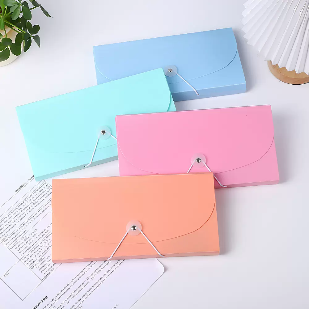 创意大容量票据包多功能带标签文件夹票据夹彩色高颜值收纳风琴包