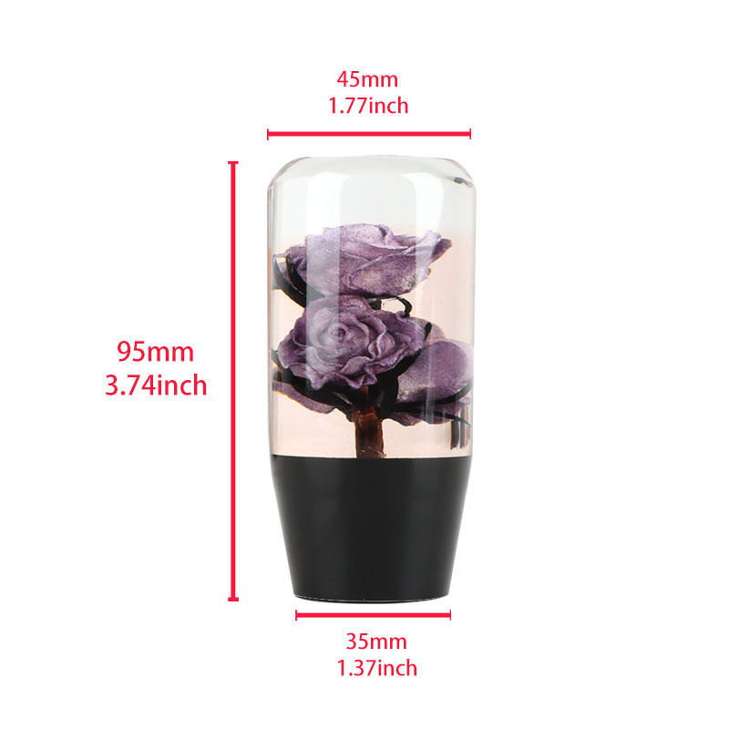Car Modified Crystal Rose Flower Gear Shift Lever, Acrylic Universal Shift Stick, Exclusively for Cross-Border Sales