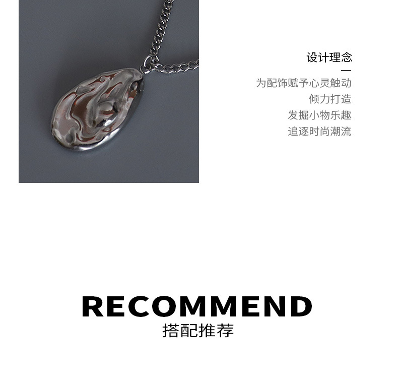 Fashion Water Drop Titanium Steel Necklace Wholesale display picture 11